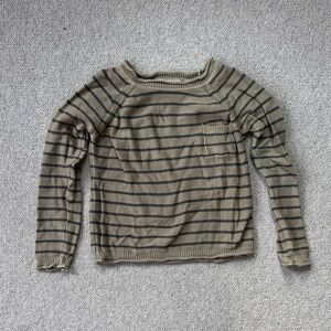 Biho Tan and Black Striped Sweater